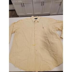 Polo Ralph Lauren Button Up Mens LongSleeve Yellow CheckedClassic Fit 3XLSeepics
